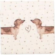 Clayre & Eef Servetten Papier Set van 20 33x33 cm (20) Beige Bruin Pap...