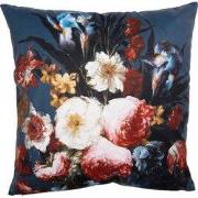 Clayre & Eef Kussenhoes 45x45 cm Blauw Rood Polyester Bloemen