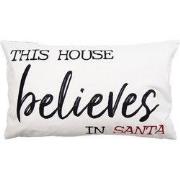 Clayre & Eef Kussenhoes 30x50 cm Wit Zwart Polyester