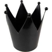 Clayre & Eef Waxinelichthouder Kroon Ø 13x14 cm Zwart IJzer