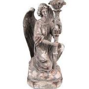 Clayre & Eef Kandelaar Engel 29 cm Grijs Kunststof
