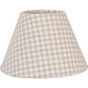 Clayre & Eef Lampenkap Ø 23x15 cm / E27 Beige IJzer Ruit