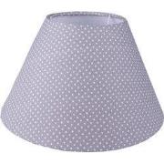 Clayre & Eef Lampenkap Ø 23x15 cm Grijs Wit Katoen Stippen