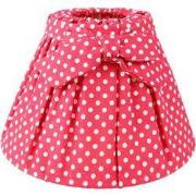 Clayre & Eef Lampenkap Ø 22x14 cm Rood Wit Linnen Stippen