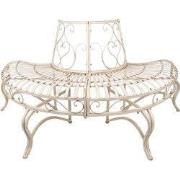 Clayre & Eef Tuinbank 139x49x78 cm Wit IJzer