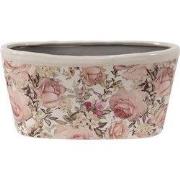Clayre & Eef Bloempot 27x13x14 cm Roze Keramiek Bloemen