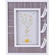 Clayre & Eef Fotolijst Grijs Wit Hout Veertjes