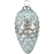 Clayre & Eef Kerstbal Ø 8 cm Turquoise Glas