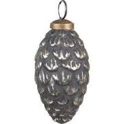 Clayre & Eef Kerstbal Ø 6 cm Zwart Zilverkleurig Glas