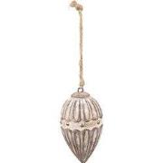 Clayre & Eef Kersthanger Ø 7x12 cm Beige Bruin Hout