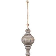 Clayre & Eef Kersthanger Ø 7x15 cm Grijs Bruin Hout
