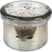 Clayre & Eef Theelichthouder Ø 9x6 cm Groen Glas