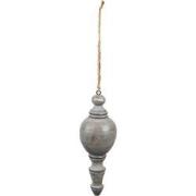 Clayre & Eef Kersthanger Ø 7x19 cm Grijs Bruin Hout