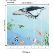 Diep in de zee - Kinderbehang - 292,2 cm x 280 cm - Walloha