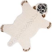 Clayre & Eef Vloerkleed IJsbeer 60x90 cm Wit Wol