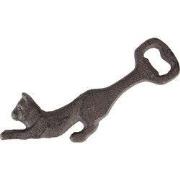 Clayre & Eef Flesopener Kat 17x9x1 cm Bruin IJzer