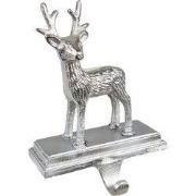 Clayre & Eef Haak Kerstsok Rendier 21 cm Zilverkleurig Aluminium