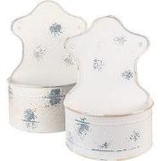 Clayre & Eef Planthouder 26x14x37 /23x12x32 cm Beige IJzer