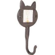 Clayre & Eef Wandhaak Kat 9x5x18 cm Bruin IJzer