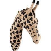 Clayre & Eef Wanddecoratie Giraf 43 cm Bruin Zwart Papier