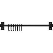 QUVIO Keukenrek - Met 8 haakjes - Metaal - Zwart