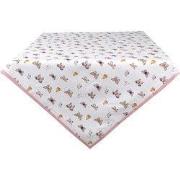 Clayre & Eef Tafelkleed 150x250 cm Beige Roze Katoen Vlinders