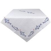 Clayre & Eef Tafelkleed 150x250 cm Wit Blauw Katoen Vissen
