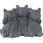 Clayre & Eef Beeld Kat 22x10x16 cm Grijs Steen