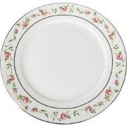 Clayre & Eef Ontbijtbord Ø 21 cm Wit Roze Porselein Bloemen