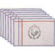Clayre & Eef Placemats Set van 6 48x33 cm Beige Katoen Haan