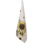 Clayre & Eef Theedoek 50x70 cm Beige Geel Katoen Zonnebloemen