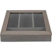 Clayre & Eef Bestekbak 30x30x8 cm Grijs Hout