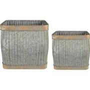 Clayre & Eef Planthouder 38x27x39 cm Grijs Groen Metaal