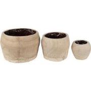 Clayre & Eef Bloempot Set van 3 Ø 24 Ø 18 Ø 12 cm Bruin Hout