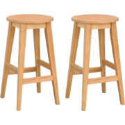 Austin houten barkruk naturel - 65 cm - set van 2