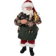 Clayre & Eef Beeld Kerstman 28 cm Groen Kunststof
