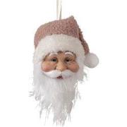 Clayre & Eef Kersthanger Kerstman 10x9x28 cm Wit Kunststof
