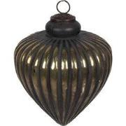 Clayre & Eef Kerstbal Ø 20x20 cm Zwart Glas