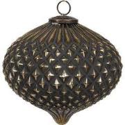 Clayre & Eef Kerstbal Ø 18x21 cm Zwart Glas