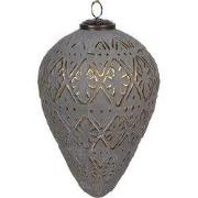 Clayre & Eef Kerstbal 21 cm Grijs Glas