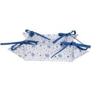 Clayre & Eef Broodmand 35x35x8 cm Wit Blauw Katoen Roosjes