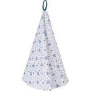 Clayre & Eef Theedoek Ø 80 cm Wit Blauw Katoen Roosjes