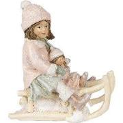 Clayre & Eef Beeld Meisje 11 cm Roze Polyresin
