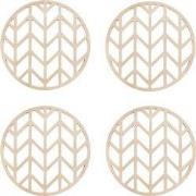 Krumble Pannenonderzetter met pijlen patroon - Beige - Set van 4