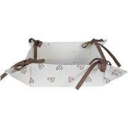 Clayre & Eef Broodmand 35x35x8 cm Wit Bruin Katoen Konijn