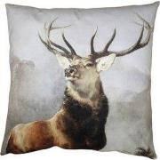 Clayre & Eef Kussenhoes 45x45 cm Bruin Grijs Polyester Hert