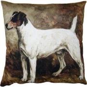 Clayre & Eef Kussenhoes 45x45 cm Bruin Wit Polyester Hond