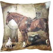 Clayre & Eef Kussenhoes 45x45 cm Bruin Polyester Paard