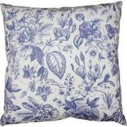 Clayre & Eef Kussenhoes 45x45 cm Wit Blauw Polyester Bloemen