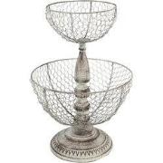 Clayre & Eef Etagère 2 laags Ø 30x44 cm Beige IJzer